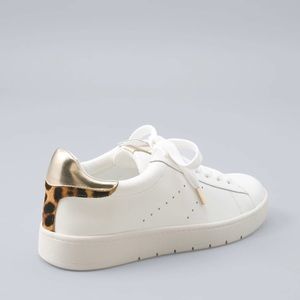 WHBM Kicks Animal- Trim Sneakers Ecru